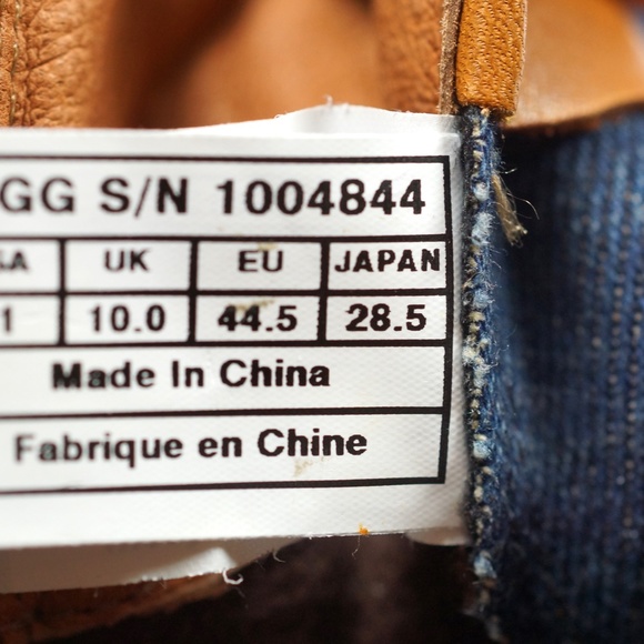 Men\'s UGG HUNTLEY Blue Denim Boots 11 Navy Leather 1004844 2 Sets Lace NEW BOX main image 7